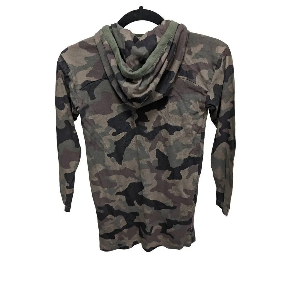 COLUMBIA Shirt Green Camo with Hoodie Youth Medium
